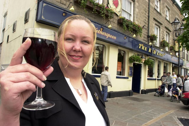 Marion Nicholson-Smith, who along with her husband Julian Smith, is a licencee of The Red Lion pub, Market Place, which is now owned by Wetherspoon pictured in 2002