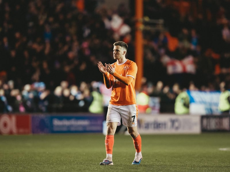 Midfielder has been with the League One play-off outfit over the second half of the season.