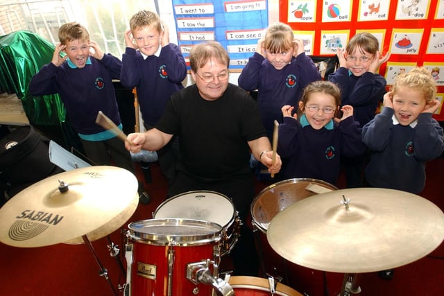 A jazz music workshop looked like lots of fun at the school 18 years ago. Can you spot someone you know?