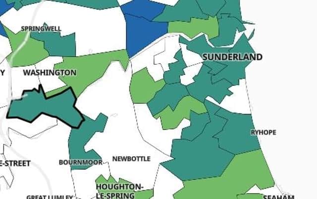 The areas in Sunderland which have seen the highest rise in Covid cases