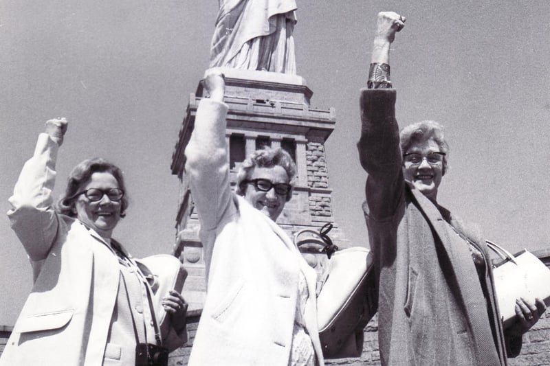 The Star Women's Circle trip to USA in April 1973 - fun times at the Statue of Liberty