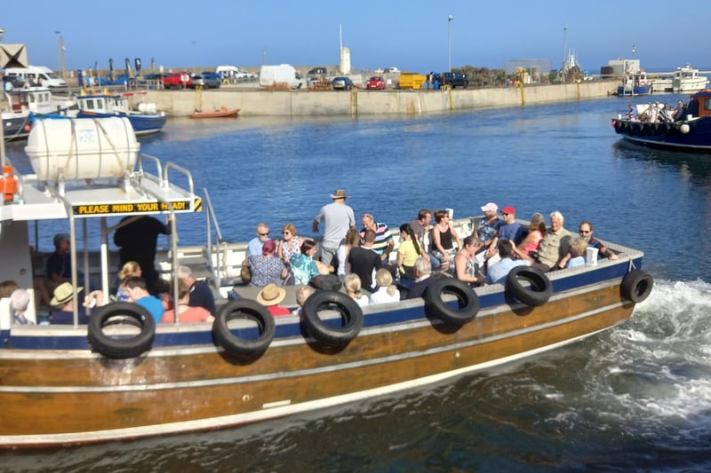 A boat trip sets off for the Farne Islands.