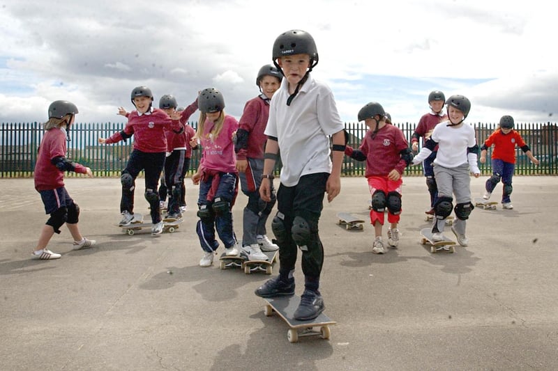 Skateboarding and street dancing was the lesson with a difference being held at West View Primary School in 2004. Who do you recognise in this photo?