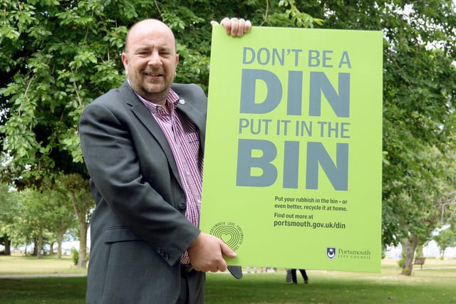 Kelly Hickley has some simple advice. 'Don't be a din, you'll fit right in!' Din is Portsmouth slang for idiot or silly, and Deputy Council Leader Cllr Steve Pitt used it for a recycling campaign.