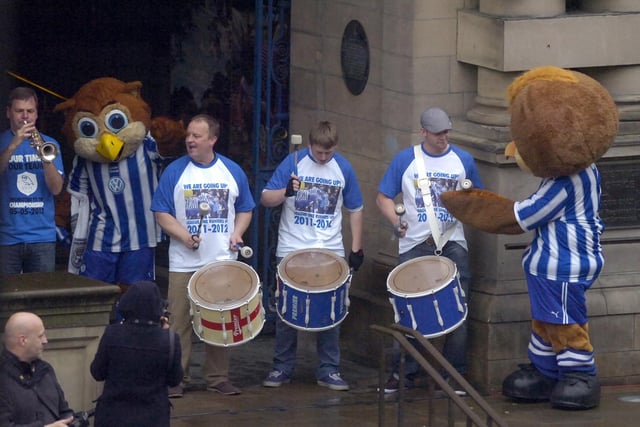 Sheffield Wednesday band on the town hall steps, May 9, 2012