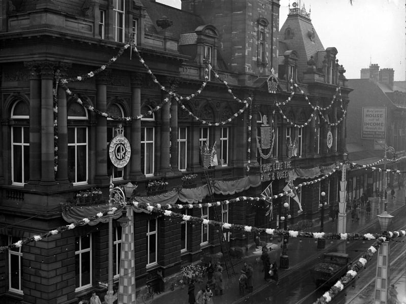 Sunderland Town Hall, pictured here dressed up for King George VI's coronation day in 1937, opened in 1890. The Fawcett Street landmark was a stunning building, with a magnificent clock tower. But the city eventually outgrew its old town hall, which was replaced in 1970 by Sunderland Civic Hall. After plans to convert the much-loved Victorian building into a hotel fell through, it was demolished to make way for another hotel, which was never built.