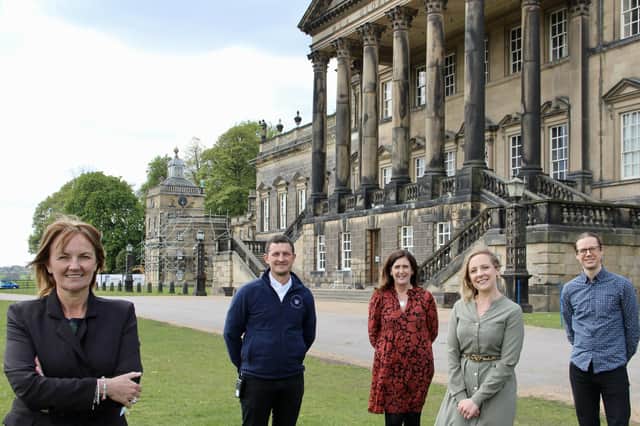 Sarah McLeod, CEO of Wentworth Woodhouse Preservation Trust, with new appointees LtoR Darren Procter, Head of Hospitality, Chief Operations Officer Paula Kaye, Events Manager Lydia Tickner and Head of Marketing and Digital Gabriel Morrison