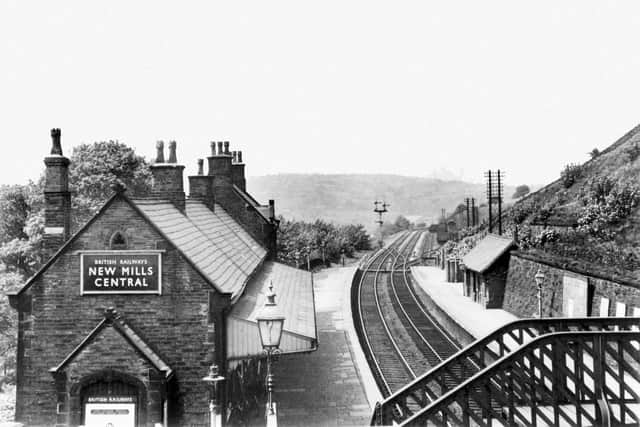 New Mills Central in June 1955.