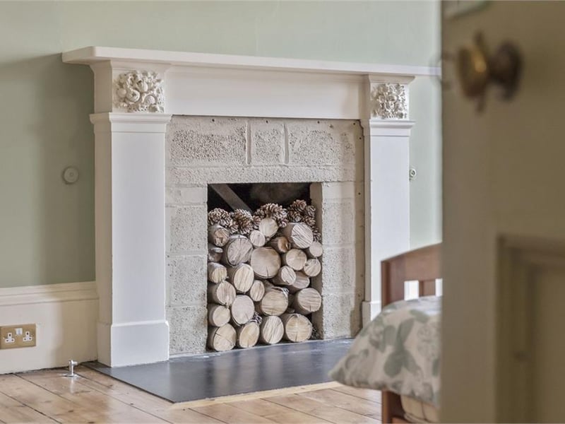 Bedroom 1 fireplace.