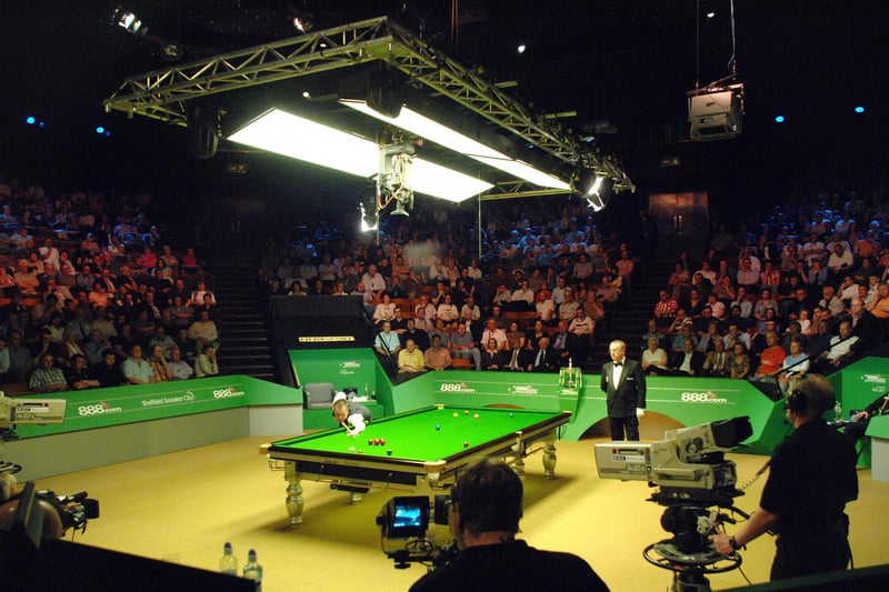 John Higgins at the table during the final of the World Snooker Championships at the Crucible Theatre, Sheffield on May 7, 2007