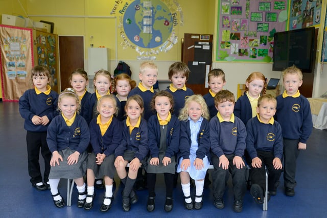 The new reception class pupils at Longhoughton First School.