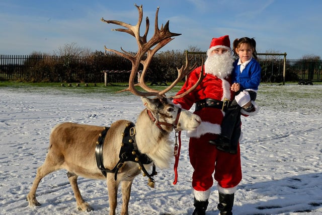 Santa Claus was at the Eskdale Academy in Hartepool three years ago and both he and reindeer Troy got to meet pupil Fearne Staveley.