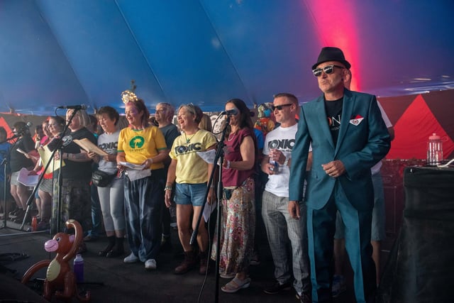 Tonic Ska Choir in the Beats and Swing Tent. Picture: (250819-003)