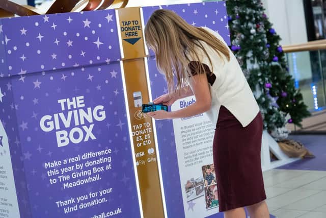The giving box at Meadowhall Shopping Centre in Sheffield