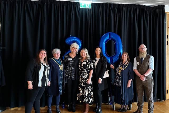 The Autism Centre for Supported Employment team with the Lord Mayor of Sheffield Sioned-Mair Richards and Lady Mayoress Councillor Jackie Satur 