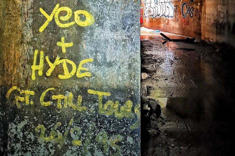 Graffiti shows people have been visiting the tunnel for at least 25 years.