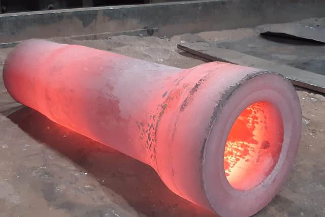 600kg hot steel part after forging.