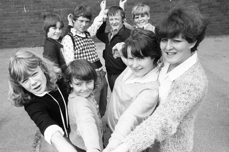 The Red House School play scheme in August 1979 and dancing was on the cards. 
Dancers left to right: Debbie Blackman, Darren Mellefont, Yvonne Batey, Paul Snowdon, Tracey Cook, John Ellenden, Gill Binyon, and Ian Innestry enjoy some rock 'n' roll .