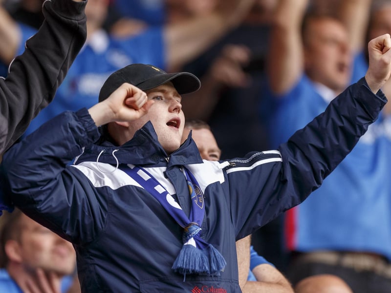This young Pompey fans gives it his all.  Picture: Daniel Chesterton/phcimages.com