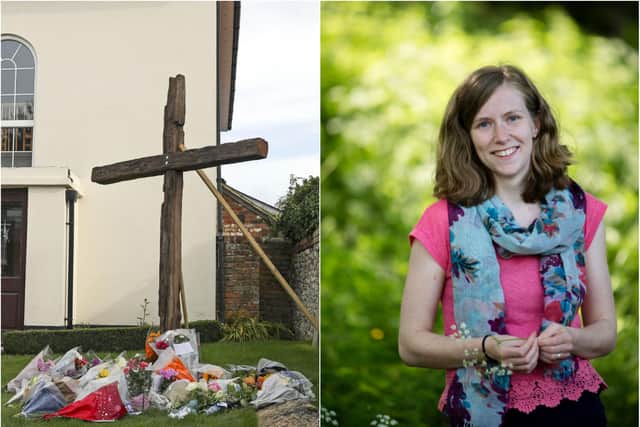 Floral tributes laid outside Chinnor Community Church in Chinnor, Oxfordshire, in memory of Zoe Powell, 29 - PA/Steve Parsons