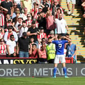 Sheffield Wednesday supporter Jamie Vardy celebrates his goal for Leicester at Bramall Lane earlier this season.