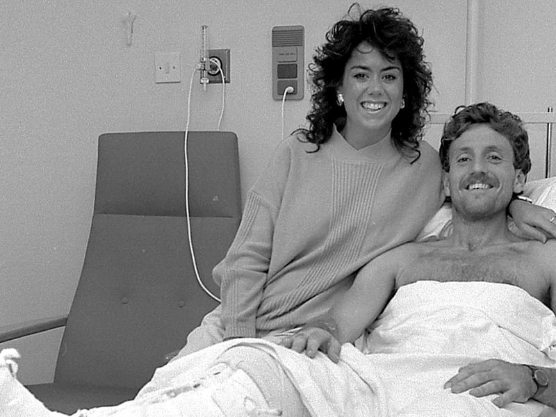 Defender Mark Kearney in hospital with broken leg and wife.
