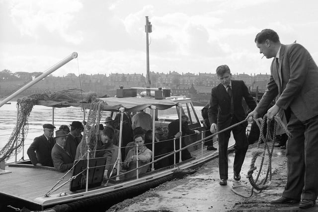 The Lothians River Purification Board annual inspection at Granton Harbour in 1963.