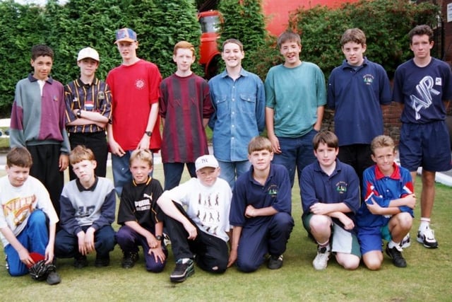 Young people competing at the Junior Bowls Championship at Crookes in 1995.