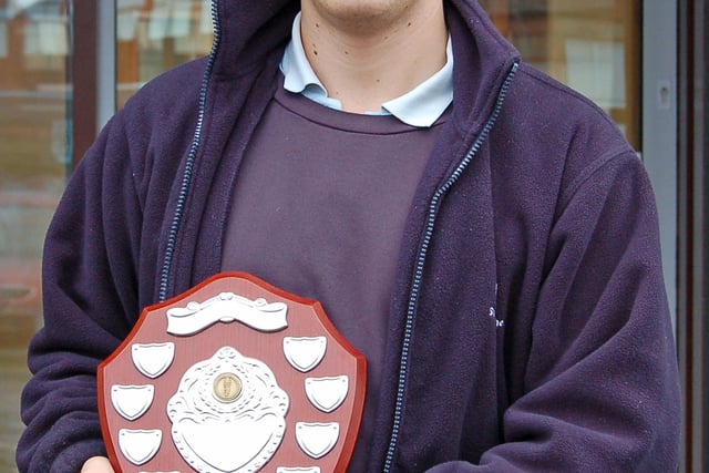Aaron Haycock, 19, of Wheatley Hills, a third year apprentice gas fitter with St Leger Homes of Doncaster in 2008 and won Student of the Year. He received his award at Leeds Town Hall from Leeds United goalkeeper Casper Ankergren.