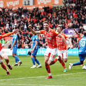 Jake Beesley of Blackpool celebrates scoring (Lewis Storey/Getty Images)
