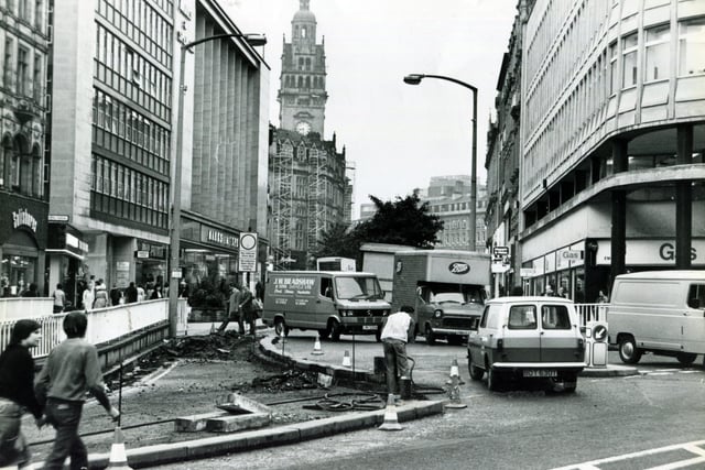 Traffic problems during Fargate redevelopment, October 7, 1981