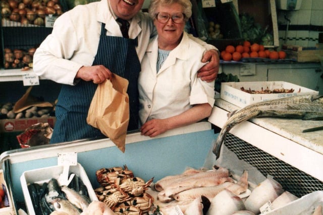 Geoff and Kathleen Cooke, Dunbar Cooke and Son, fish and game merchants, No. 229 London Road c.1989