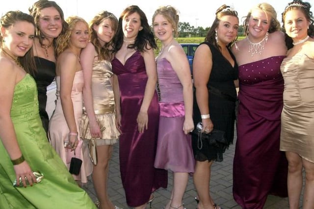 Group of girls from Edlington at prom in 2006.