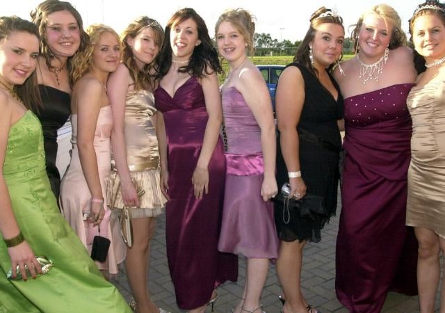 Group of girls from Edlington at prom in 2006.