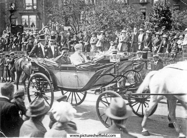 Royal Visit of King George V and Queen Mary, coach on Owler Lane, Grimesthorpe, Date: 20/05/1919. Pic: www.picturesheffield.com Ref: s03482