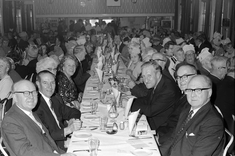 Metal Box regularly held pensioners' dinners - this picture was taken at one in 1969.