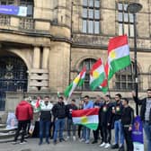 Mourners at a vigil for Mahsa Amini held outside Sheffield Town Hall as global protests over human rights abuses in Iran continue