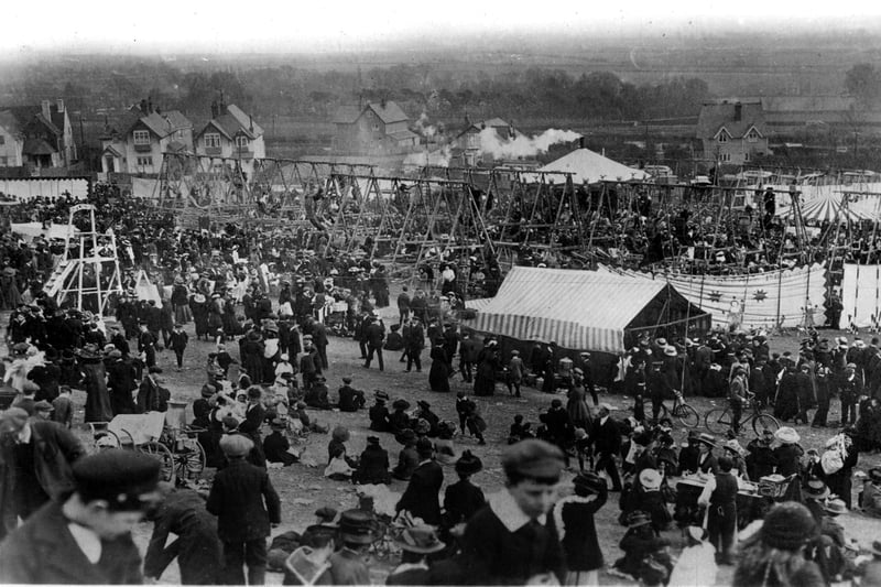 The annual fair held on the downs of Portsdown Hill just above Southwick Hill Road and the house seen are on the old A3 going up the hill from Cosham.
Most of the swings are Skye Boat swings. Picture: Costen.co.uk