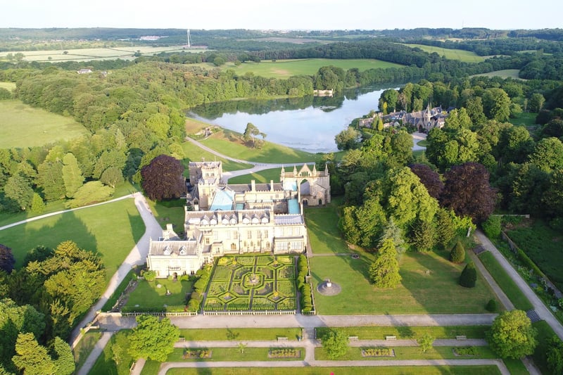 The majestic building and grounds of Newstead Abbey