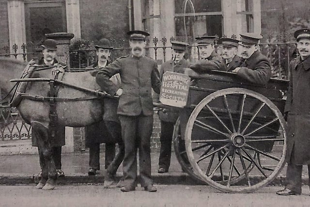 Unknown Sheffield Salvation Army soldiers in the 1900s outside the minister's home in Broomfield Street