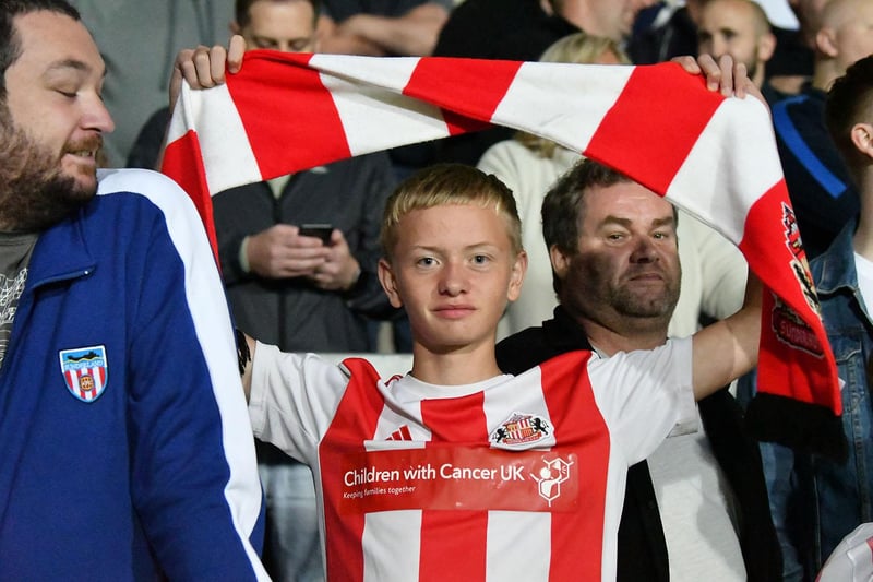 A young Sunderland fan enjoys the day against Burton Albion