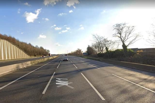 The motorcyclists drove the wrong way up the southbound carriageway on the M1 from J34 to J35.