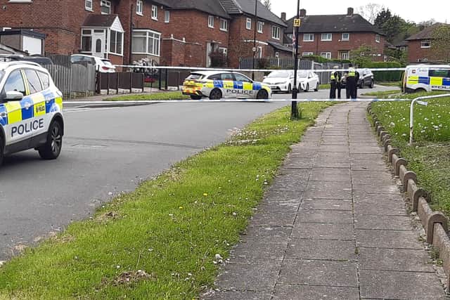 A major police presence remained at  Smelter Wood Road, Richmond, near Woodhouse, Sheffield, today, with several police cars and police vans still on the street, after a 19-year-old man was found with critical injuries. He was pronounced dead on the scene despite the efforts of medics.