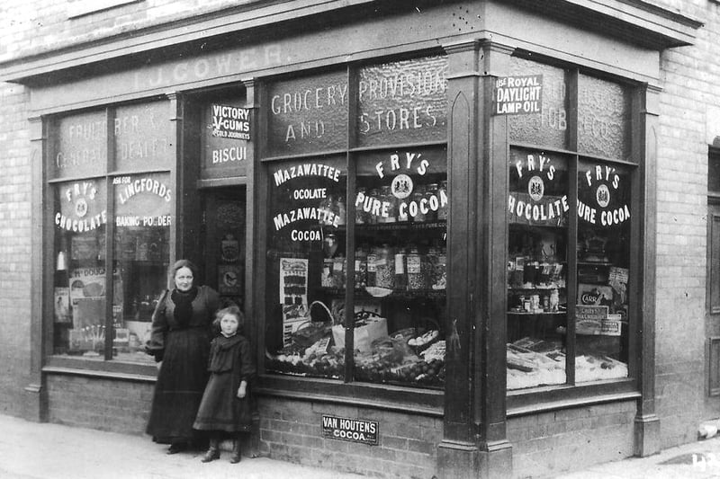What a historic photo this is. It shows the Gower's corner shop on the corner of Hart Lane and Hawkridge Street around 1900. Photo: Hartlepool Library Service.