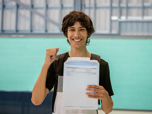 Melic Oughton pleased with his results at UTC College in Portsmouth. Picture: Habibur Rahman
