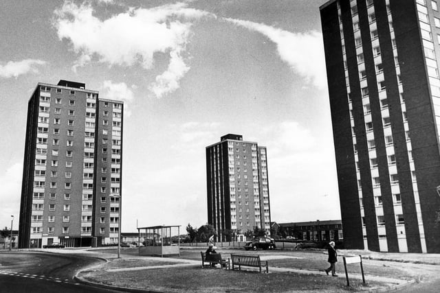 Tower blocks of flats at Jordanthorpe, July 25, 1979