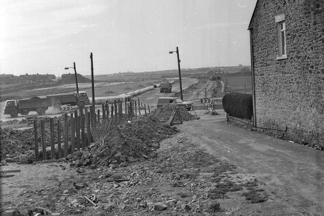The Eastern Highway looking towards Washington New Town centre pictured from where it cuts through Spout Lane in April 1972.