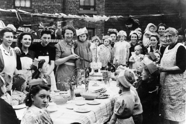One of hundreds of VE Day parties that took place in Sheffield in 1945