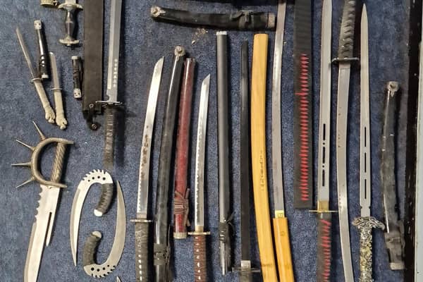 File photo. Hundreds of knives, axes and swords were reportedly seized from a property in Parson Cross, in Sheffield, as part of an investigation into the sale of weapons to children online.