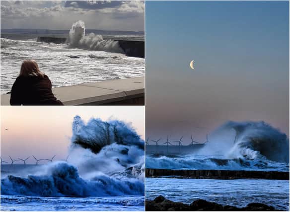 Waves battering the Hartlepool coastline on Tuesday, April 6./Photos: Brian Nunn and Stu Norton